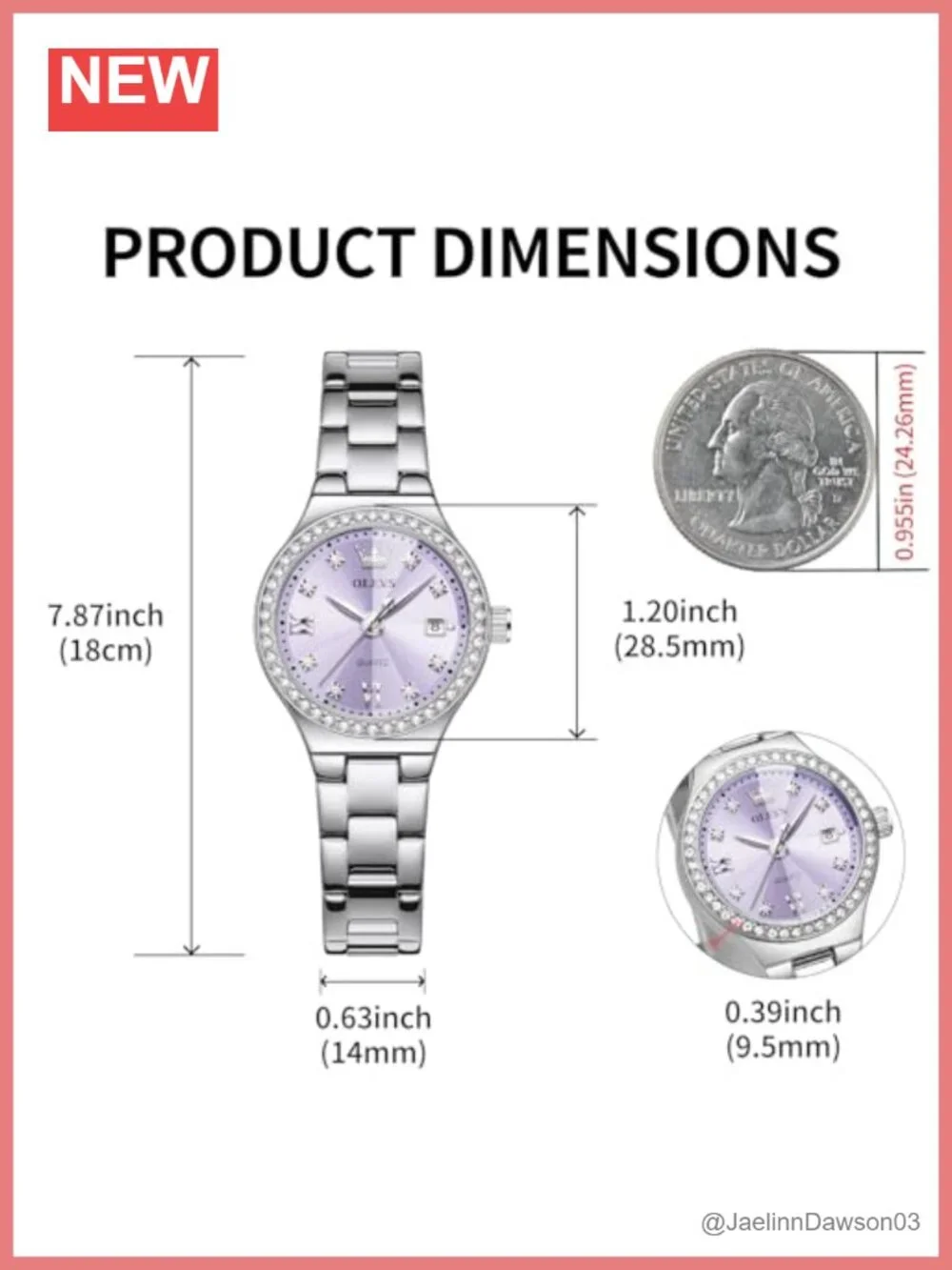 Women's Stainless Steel Dress Watch Luminous Analog Quartz